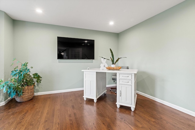 104 Windsor Dr, Auburn, NH 03032 - home office with wood finished floors and recessed lighting