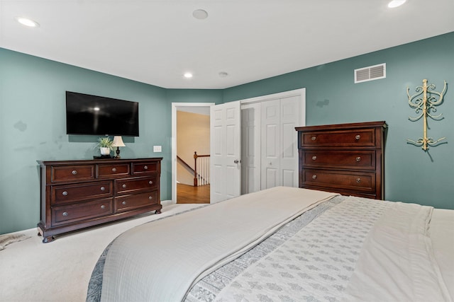 104 Windsor Dr, Auburn, NH 03032 - bedroom with recessed lighting, a closet, and carpet flooring