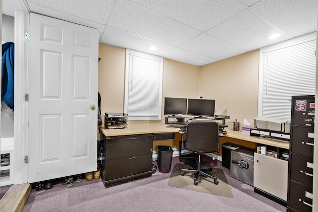 329 Peverly Rd, Northfield, NH 03276 - carpeted office space with a paneled ceiling and recessed lighting