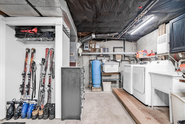 329 Peverly Rd, Northfield, NH 03276 - unfinished below grade area with separate washer and dryer