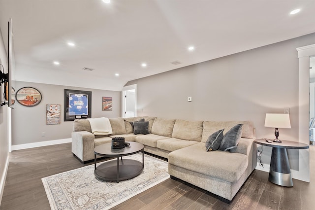 5 Michaels Way, Laconia, NH 03246 - living room featuring dark wood-type flooring and recessed lighting