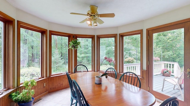 114 Snow Pond Rd, Concord, NH 03301 - dining space with a ceiling fan