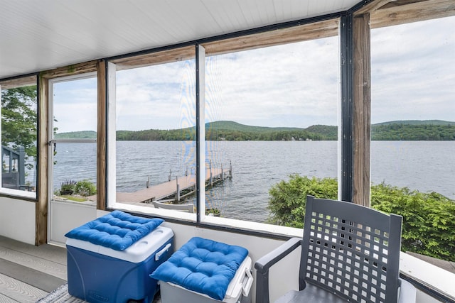 352 S Shore Rd, New Durham, NH 03855 - sunroom with a water view