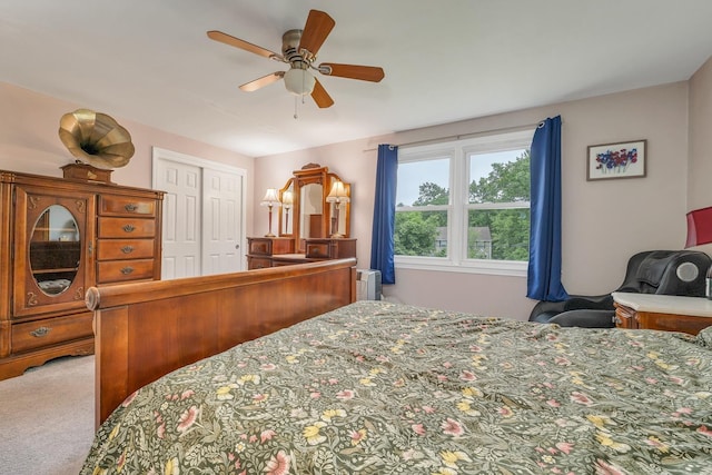 44A Windham Rd, Hudson, NH 03051 - bedroom featuring carpet flooring, a closet, and ceiling fan