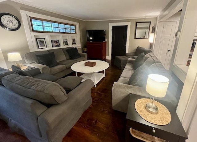 33 Newbury Heights Rd, Newbury, NH 03255 - living room featuring wood finished floors and ornamental molding
