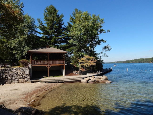 33 Newbury Heights Rd, Newbury, NH 03255 - dock area with a gazebo and a water view