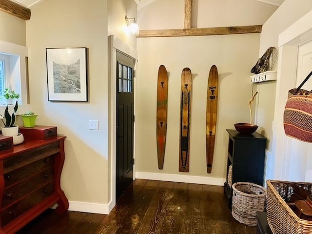 33 Newbury Heights Rd, Newbury, NH 03255 - hallway with wood-type flooring and vaulted ceiling