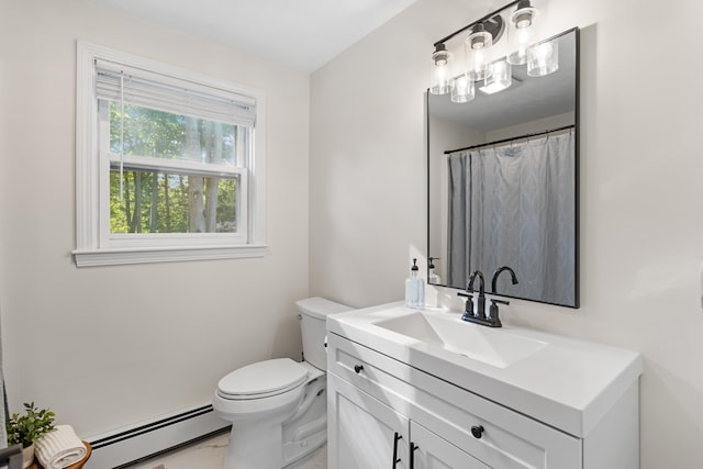 15 Wildflower Dr, Concord, NH 03303 - full bathroom with baseboard heating, marble finish flooring, and vanity