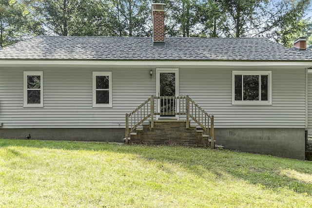 27 Mason Rd, Brookline, NH 03033 - ranch-style home featuring a chimney and a front yard
