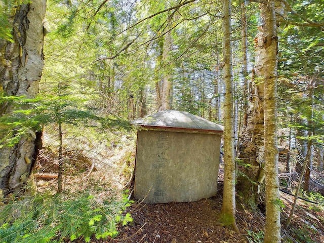 312 Roy Rd, Stewartstown, NH 03576 - view of shed with a forest view