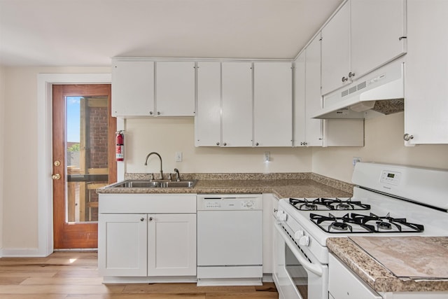 89 College St Unit A-2, Burlington, VT 05401 - kitchen with white appliances, under cabinet range hood, and white cabinets