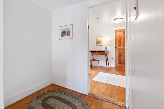 526 River Rd, Lyme, NH 03768 - hall with hardwood / wood-style flooring and baseboards