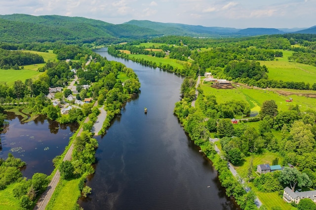 526 River Rd, Lyme, NH 03768 - bird's eye view of a water and mountain view and a heavily wooded area