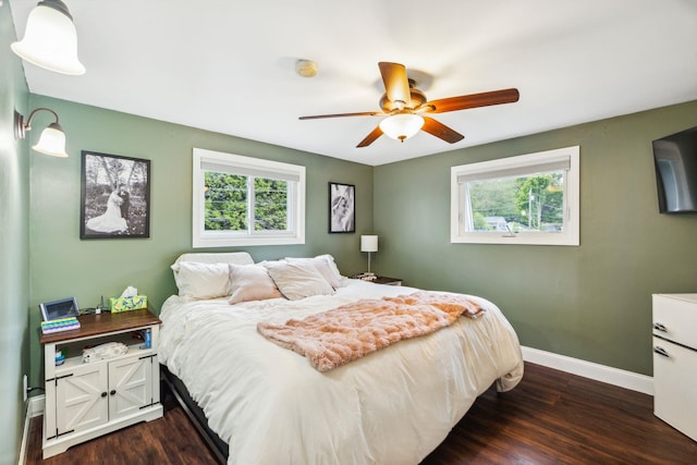 183 Summer St, Newport, NH 03773 - bedroom featuring dark wood-style floors and ceiling fan