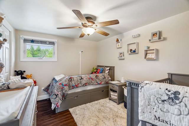 183 Summer St, Newport, NH 03773 - bedroom featuring dark wood-style floors and ceiling fan