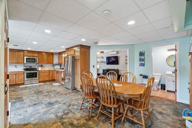183 Summer St, Newport, NH 03773 - dining space with a paneled ceiling