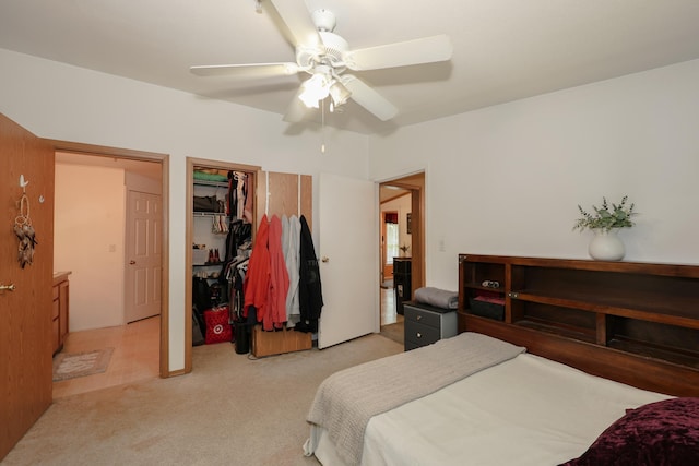 44 Hoit Mill Rd, Weare, NH 03281 - bedroom featuring light carpet, a ceiling fan, and a closet