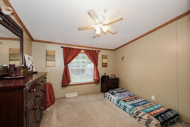 44 Hoit Mill Rd, Weare, NH 03281 - bedroom with carpet flooring, crown molding, and ceiling fan