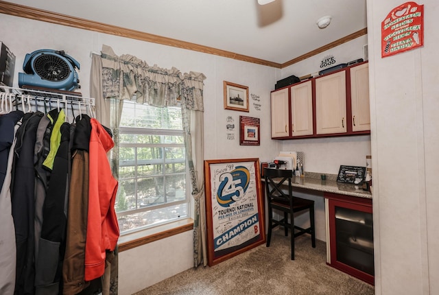 44 Hoit Mill Rd, Weare, NH 03281 - carpeted office featuring crown molding