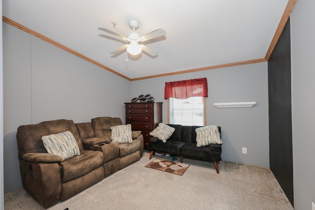 44 Hoit Mill Rd, Weare, NH 03281 - living area with carpet, crown molding, and a ceiling fan