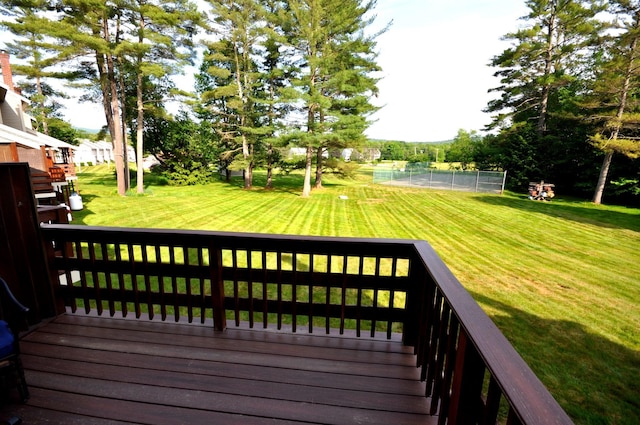 17 Village W Dr Unit 11, Bristol, NH 03222 - wooden deck with a lawn