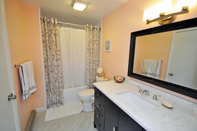 17 Village W Dr Unit 11, Bristol, NH 03222 - full bathroom featuring vanity, shower / tub combo with curtain, and tile patterned floors