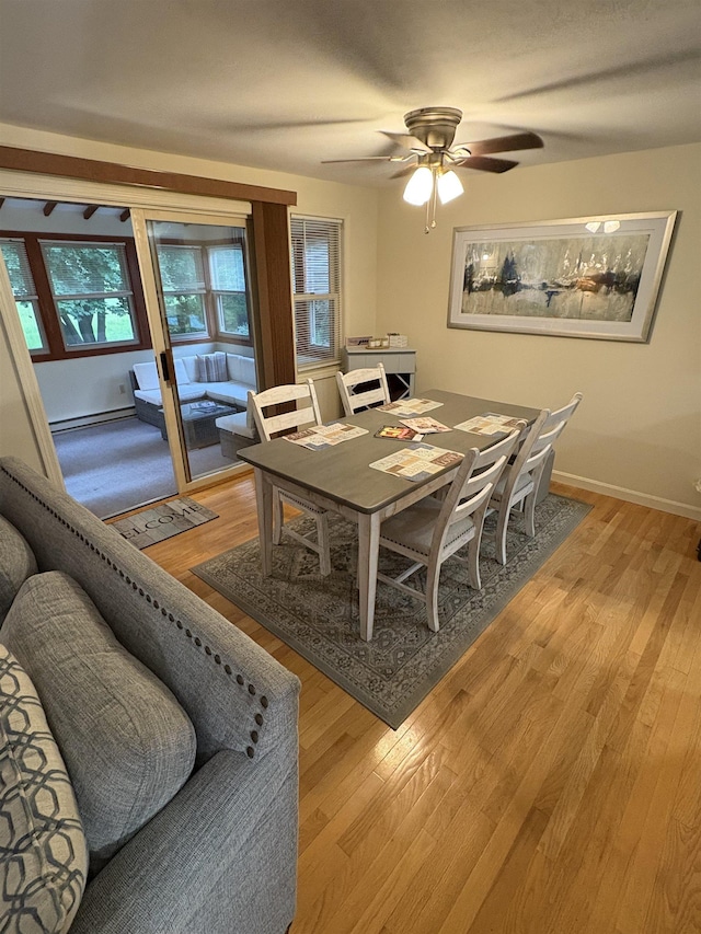 71 Esker Rd Unit B, Hampton, NH 03842 - dining space featuring a ceiling fan and light wood-style flooring