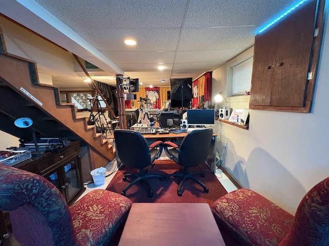 71 Esker Rd Unit B, Hampton, NH 03842 - carpeted home office with a drop ceiling
