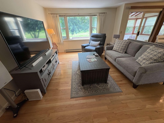 71 Esker Rd Unit B, Hampton, NH 03842 - living area with a baseboard radiator and light wood-style flooring