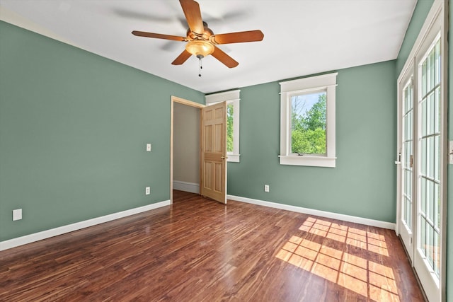 592 Old Bristol Rd, New Hampton, NH 03256 - unfurnished bedroom with wood finished floors and a ceiling fan