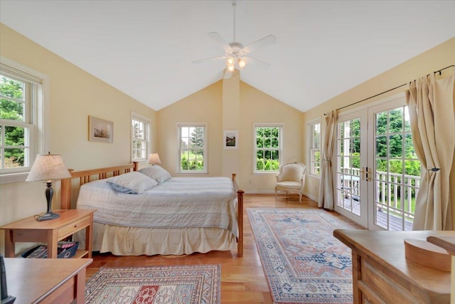 236 Lefebvre Ln, Williston, VT 05495 - bedroom with access to exterior, multiple windows, lofted ceiling, and french doors