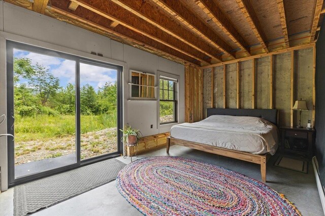 27 Hidden View Rd, Underhill, VT 05489 - bedroom featuring concrete flooring and access to exterior