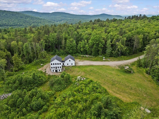 27 Hidden View Rd, Underhill, VT 05489 - aerial view of property and surrounding area featuring a heavily wooded area and a mountainous background