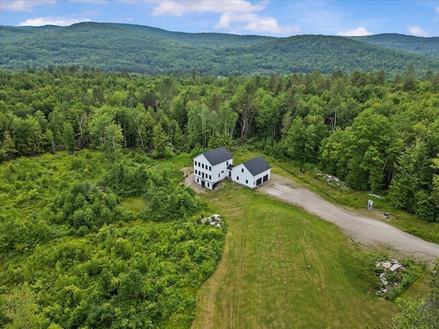27 Hidden View Rd, Underhill, VT 05489 - view from above of property featuring a forest and a mountain backdrop