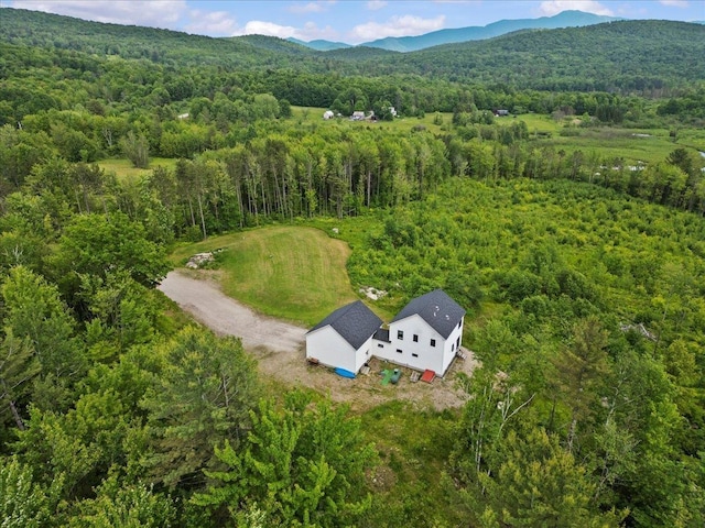 27 Hidden View Rd, Underhill, VT 05489 - view from above of property featuring a heavily wooded area and a mountainous background