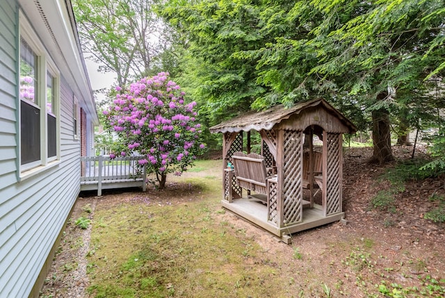 11 Penny Ln, Laconia, NH 03246 - view of yard with a gazebo and a wooden deck