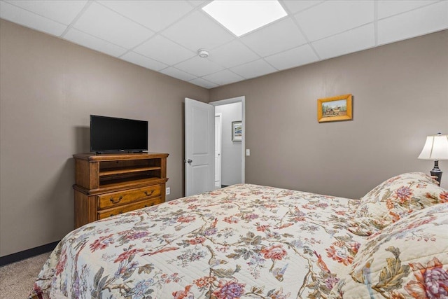 564 St Albans Rd, Swanton, VT 05488 - bedroom featuring carpet floors and a paneled ceiling