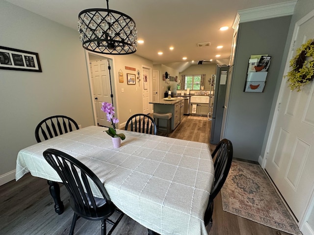 326 Dublin Rd, Jaffrey, NH 03452 - dining area featuring dark wood-style floors and recessed lighting