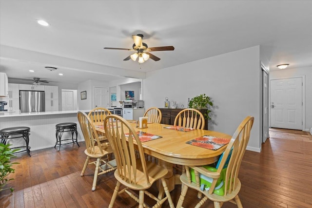 33 Winterlane Cir, Essex, VT 05452 - dining room with a ceiling fan, hardwood / wood-style floors, and recessed lighting