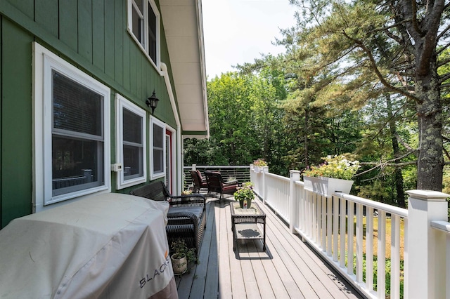 35 Alpstrausse Rd, Bartlett, NH 03845 - wooden terrace with an outdoor hangout area and view of scattered trees