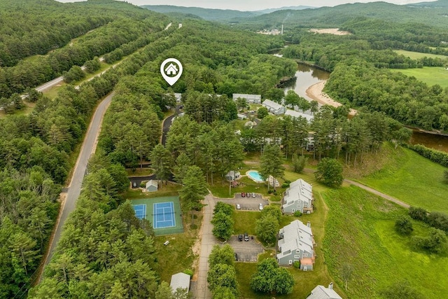 36 Circle Dr # 3, Ashland, NH 03217 - bird's eye view of a water and mountain view and a heavily wooded area
