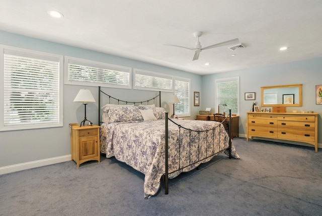 9 Blake Rd, Salem, NH 03079 - bedroom with carpet flooring, recessed lighting, and ceiling fan