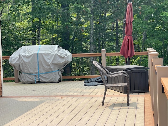 48 Merriman Forest Rd, Bartlett, NH 03812 - wooden deck with area for grilling