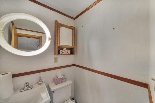14 W Court Rd, Sunapee, NH 03782 - bathroom with a sink and ornamental molding