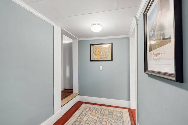 163B Locust St, Dover, NH 03820 - corridor with ornamental molding and wood finished floors