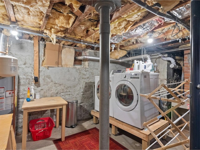 159 Loomis St, Burlington, VT 05401 - unfinished below grade area with independent washer and dryer and water heater