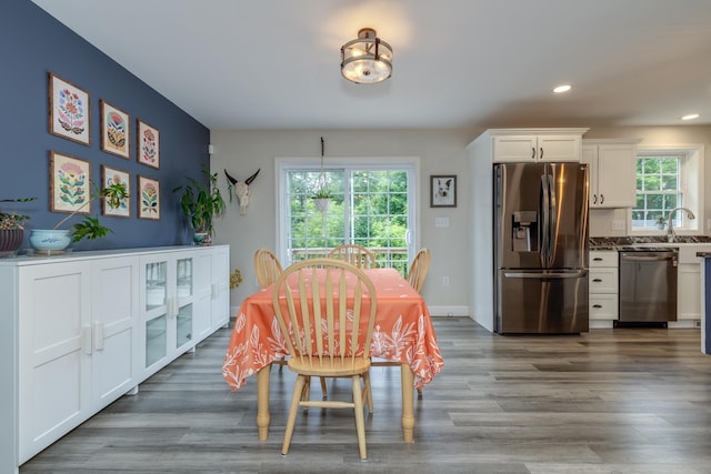 5 Turnpike St, Pembroke, NH 03275 - dining room with dark wood finished floors and recessed lighting