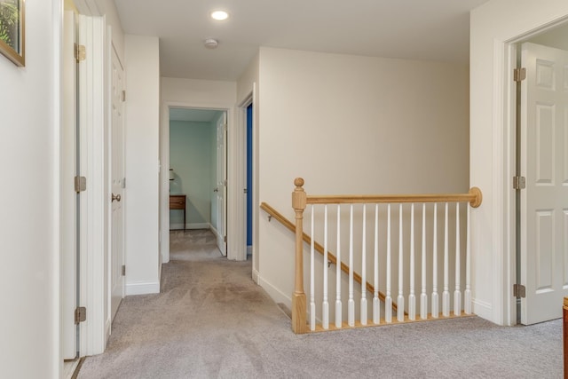 5 Turnpike St, Pembroke, NH 03275 - hall featuring carpet, an upstairs landing, and recessed lighting