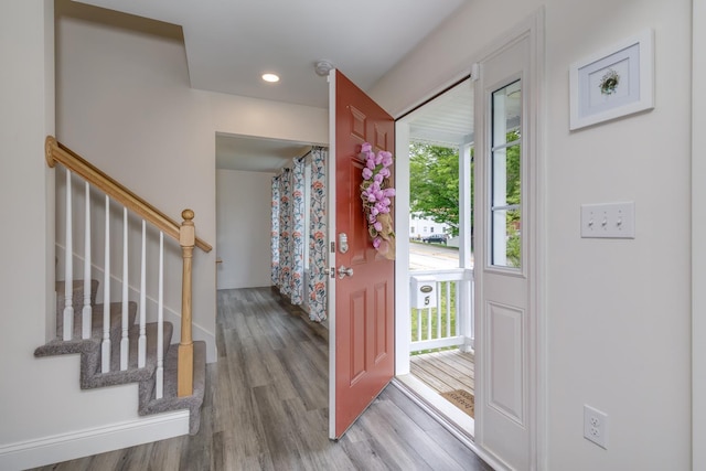 5 Turnpike St, Pembroke, NH 03275 - foyer entrance with wood finished floors and stairway