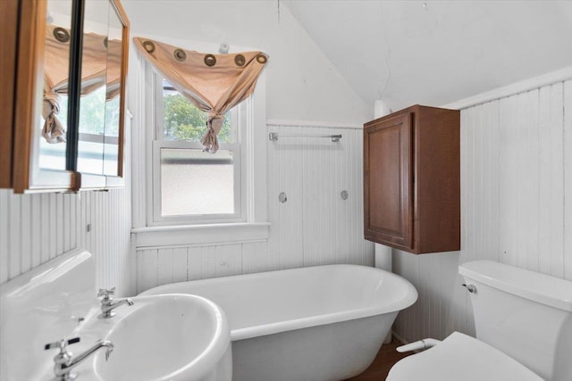 226 N St, Bennington, VT 05201 - full bath featuring a freestanding bath and lofted ceiling